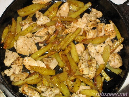 Мужская еда - картошка и куриное филе